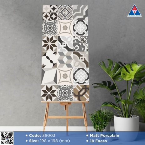 Matt Porcelain | 18 Faces | 198x198mm | MÃ 36003
