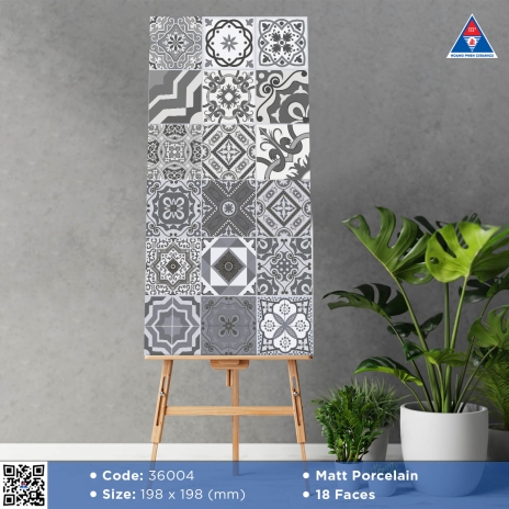 Matt Porcelain | 18 Faces | 198x198mm | MÃ 36004